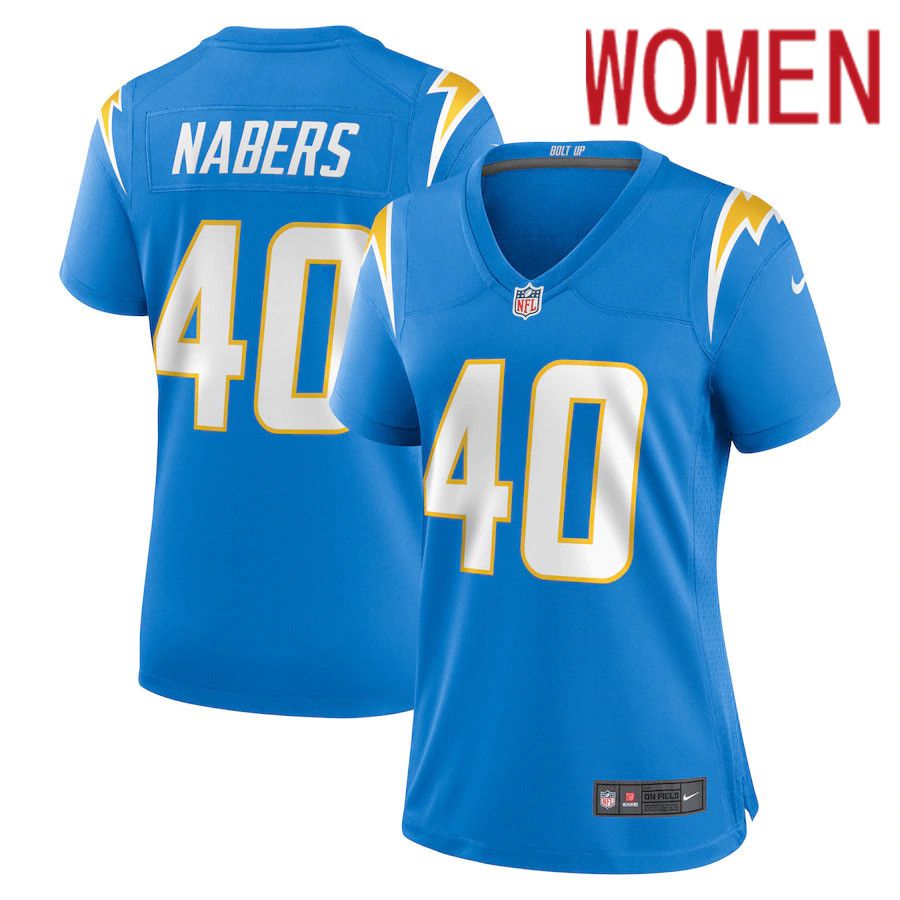 Women Los Angeles Chargers 40 Gabe Nabers Nike Powder Blue Team Game NFL Jersey